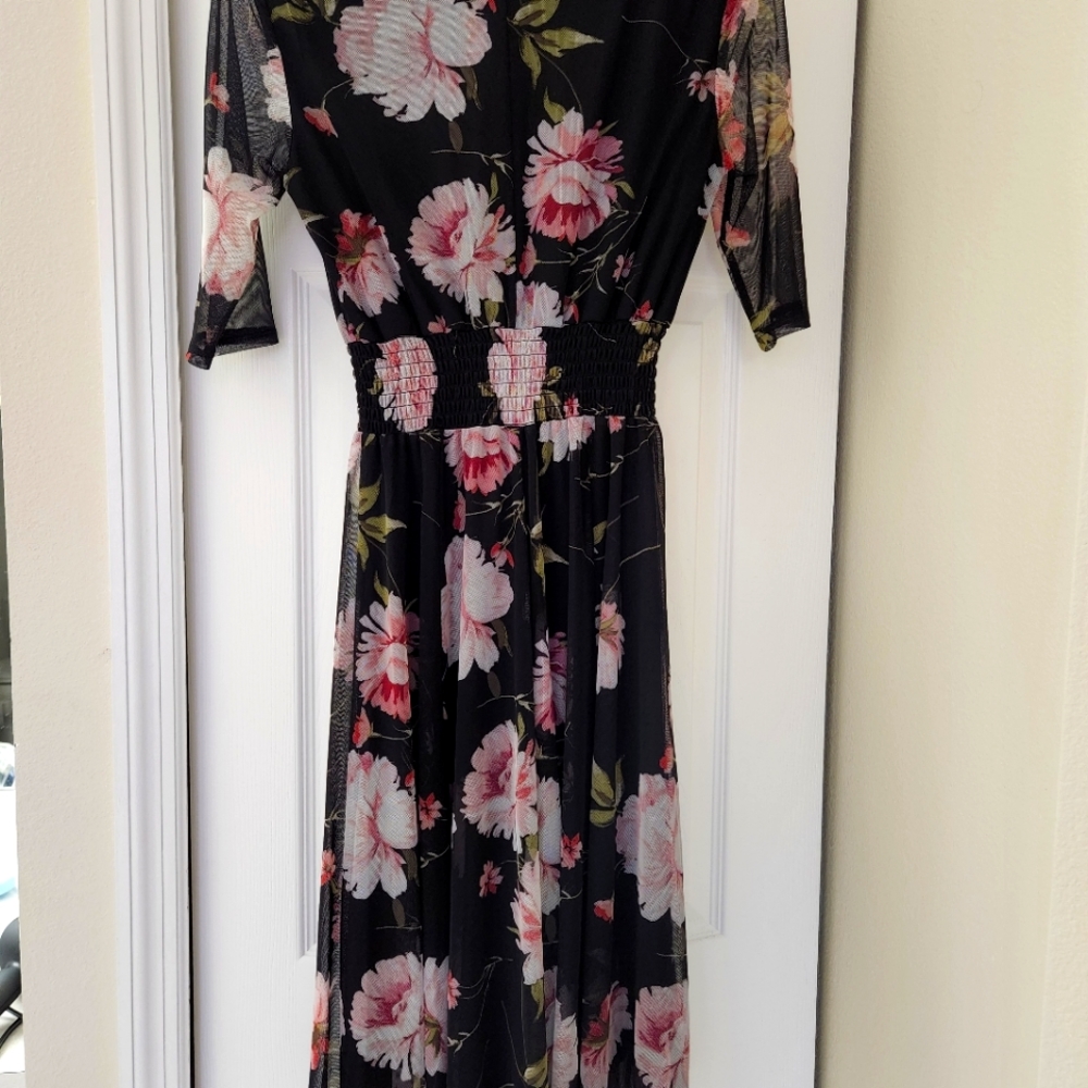 Black dress with flower print